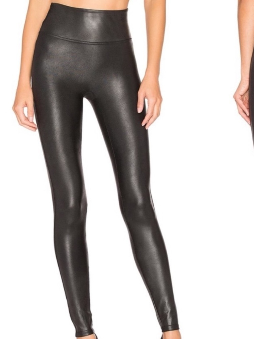 Spanx Faux Leather Leggings M Black Spandex Casual business winter